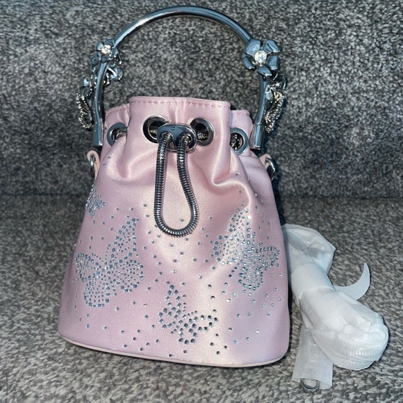 Aldo x Wicked glindafied satin bucket bag crossbody butterfly charm purse NEW - Picture 5 of 12